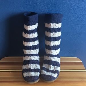 UGG striped sweater boots size 8